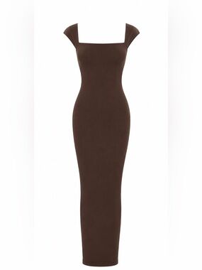 SHEIN Brown Stretchy brown maxi dress